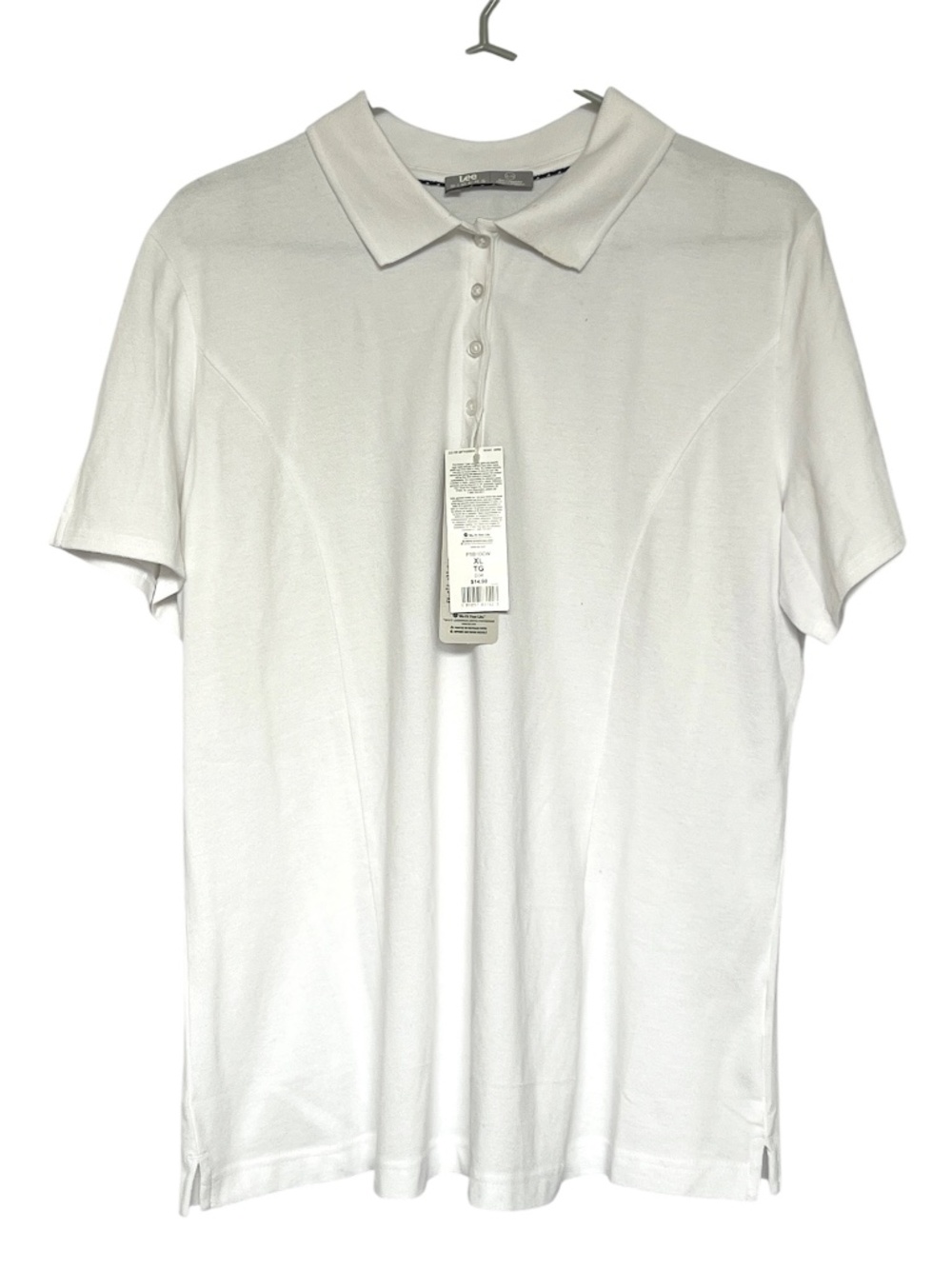 Lee Riders Polo Shirt White Size XL 97% Cotton Designed by Women